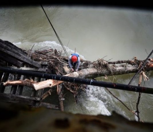 Uklanja se stablo sa konstrukcije mosta u Trapistima