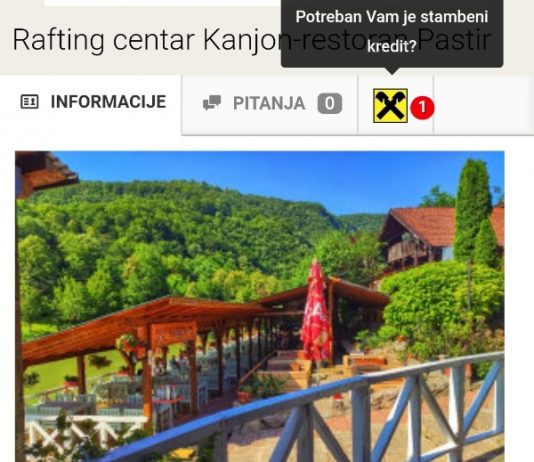 Prodaje se Rafting centar “Kanjon”